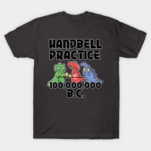 Handbell Practice 100,000,000 B.C. Cute Dinosaurs Ringers T-Shirt